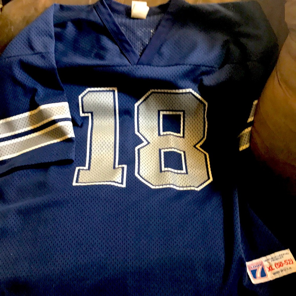 Men’s Logo 7 Dallas Cowboys football  jersey with # 18 (Bernie) KOSAR